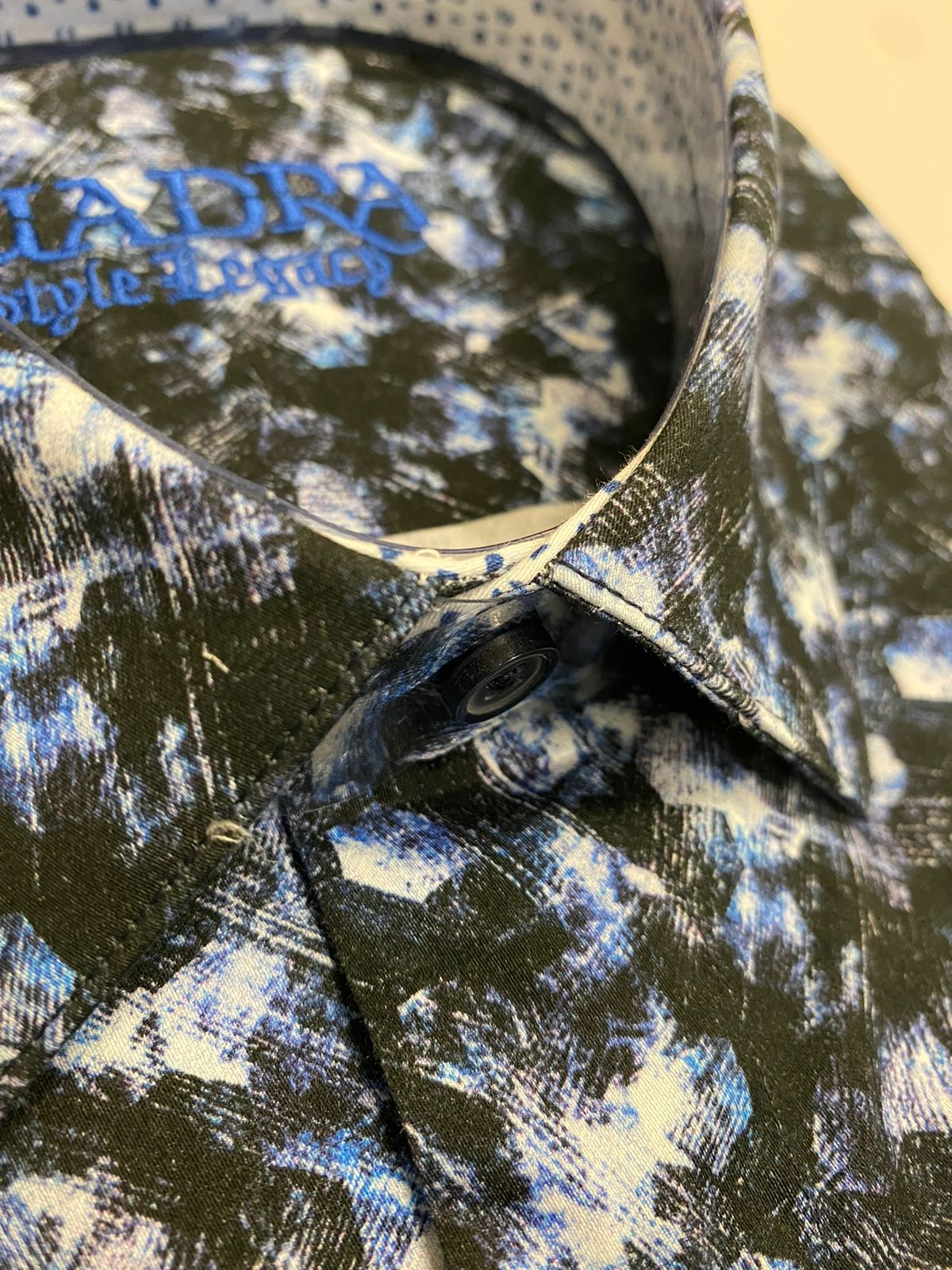 CM08137 - Cuadra Navy Fashion Casual Soft Cotton Paisley Shirt for Men