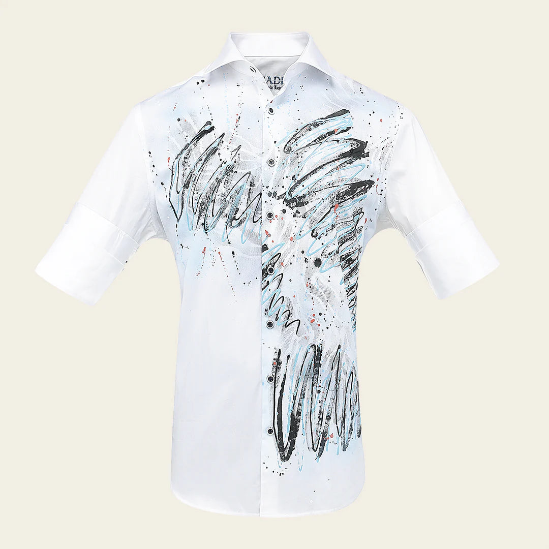 CM0P400 - Cuadra white western long sleeve shirt for men
