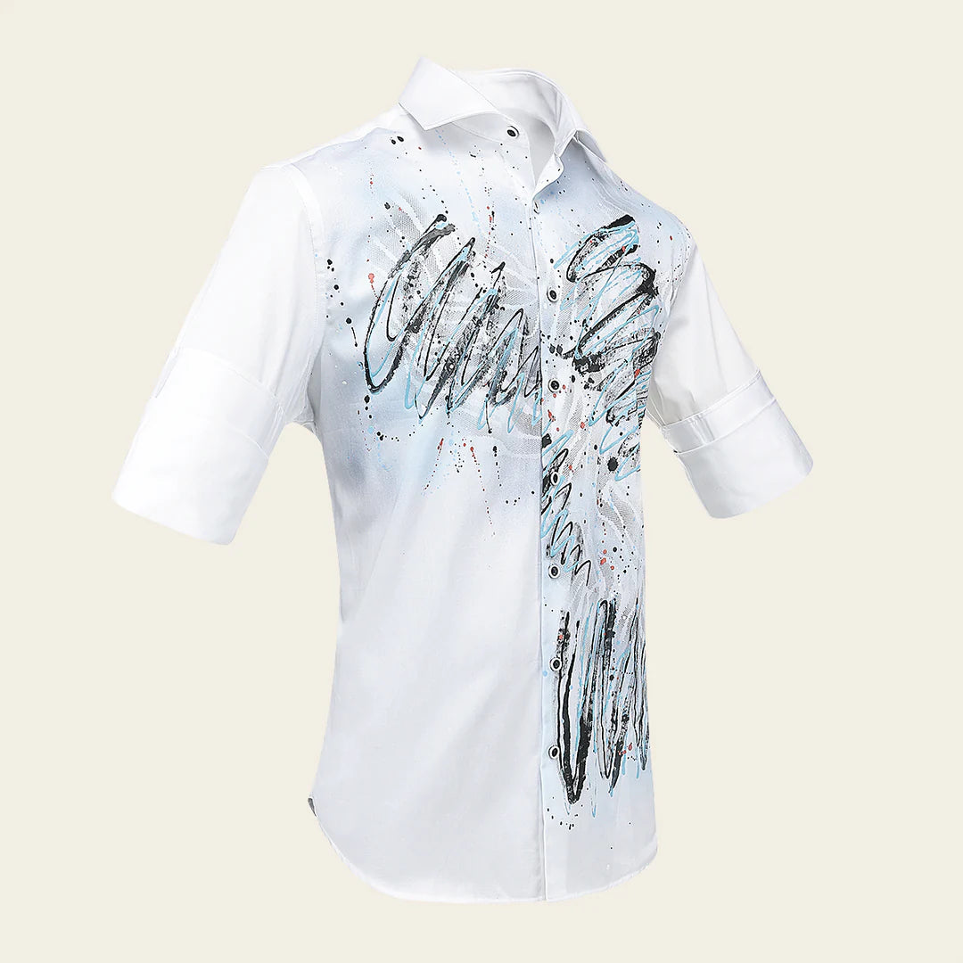 CM0P400 - Cuadra white western long sleeve shirt for men