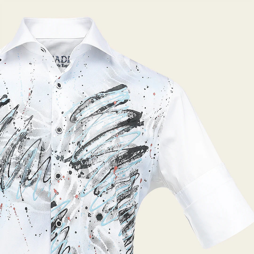 CM0P400 - Cuadra white western long sleeve shirt for men