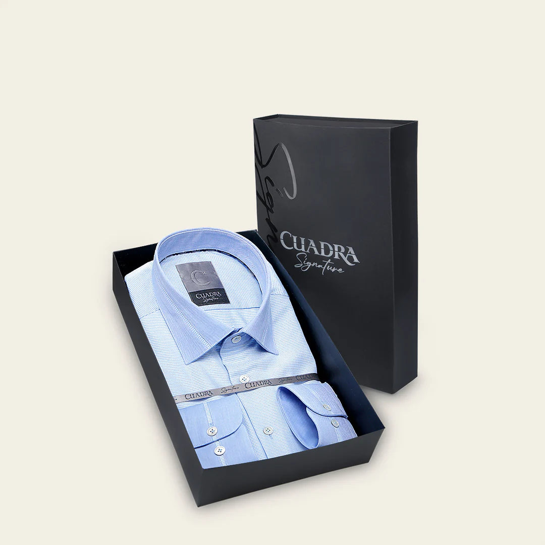 CM0S022 - Cuadra Blue Casual Fashion Cotton Shirt for Men