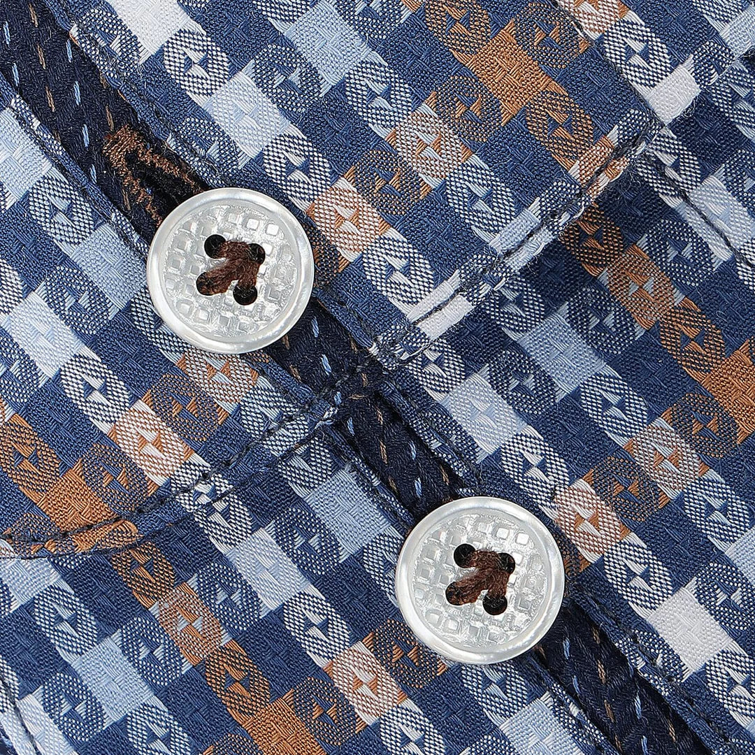 CM0S357 - Cuadra Signature indigo fashion soft cotton abstract shirt for men