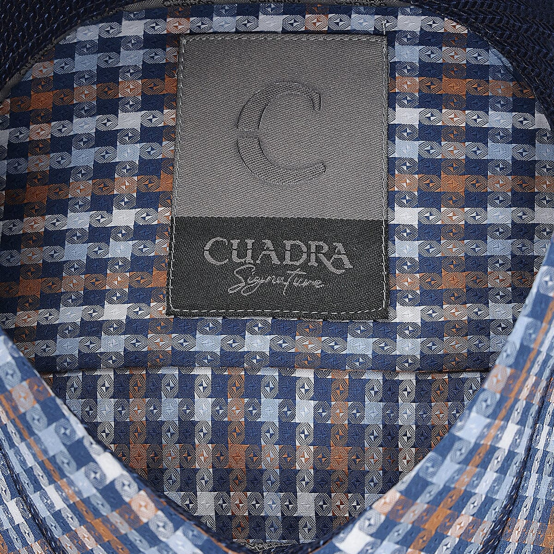 CM0S357 - Cuadra Signature indigo fashion soft cotton abstract shirt for men