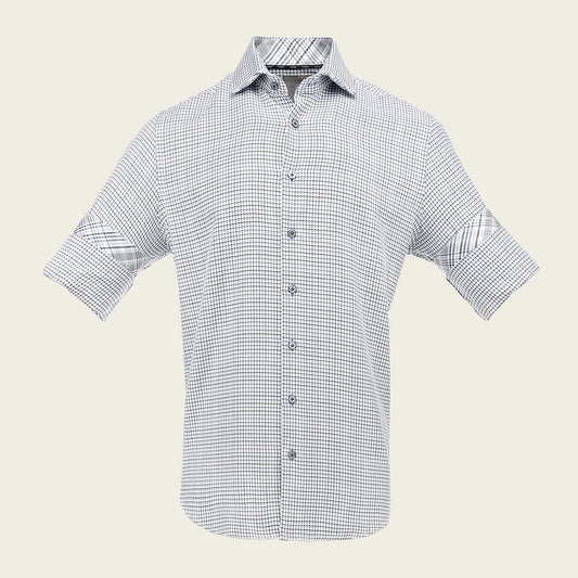 CM0S382- Cuadra Signature navy fashion soft cotton abstract shirt for men