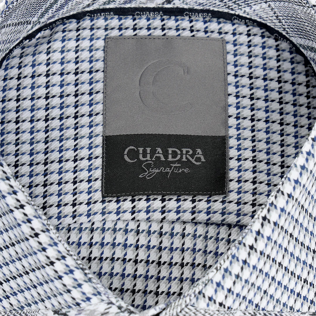 CM0S382 - Cuadra Signature Navy Fashion Soft Cotton Abstract Shirt