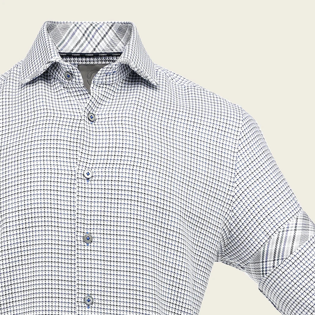 CM0S382 - Cuadra Signature Navy Fashion Soft Cotton Abstract Shirt