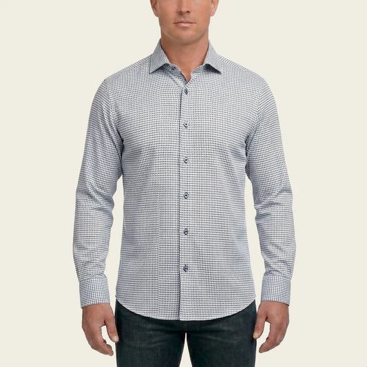 CM0S382- Cuadra Signature navy fashion soft cotton abstract shirt for men
