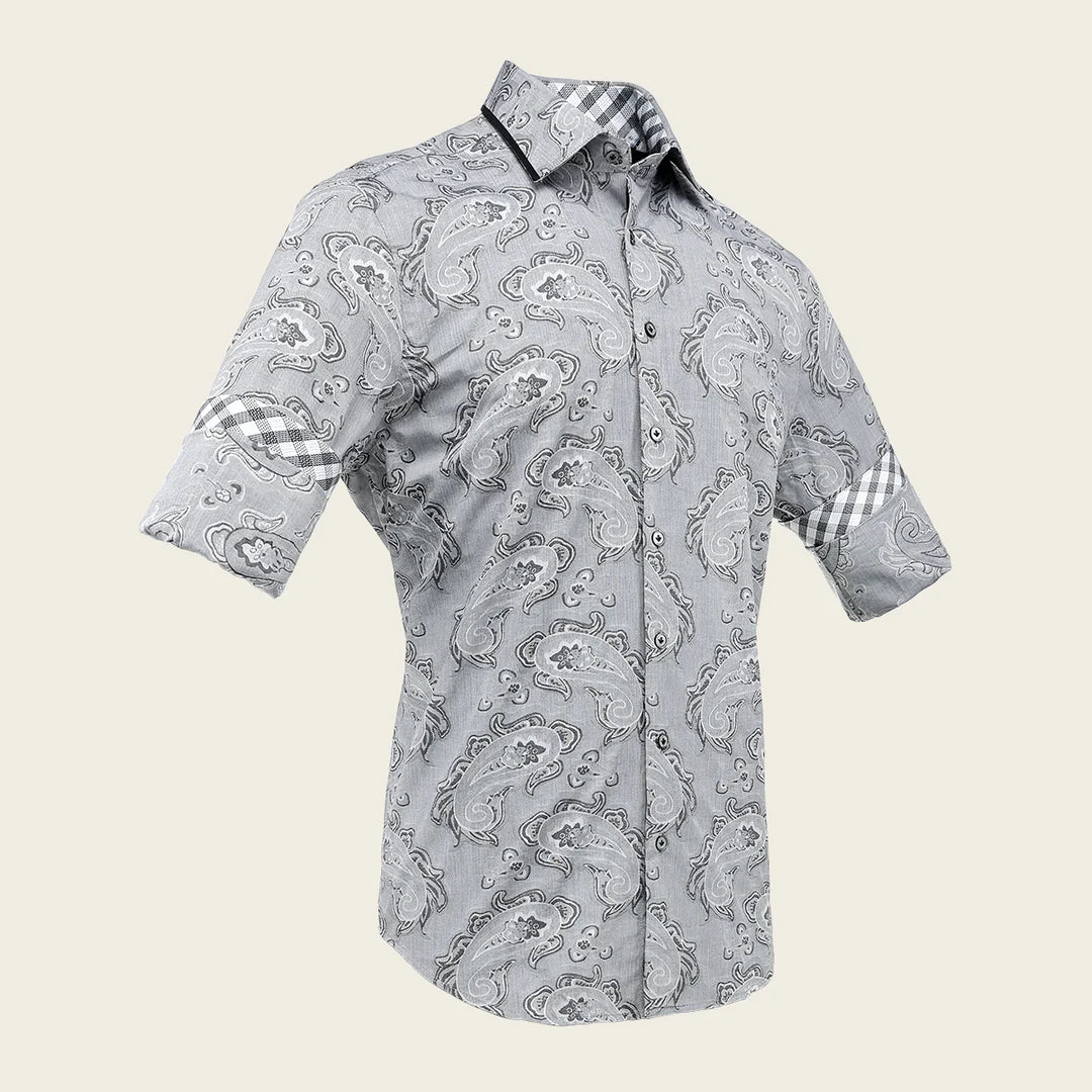 CM0S391 - Cuadra silver fashion western long sleeve cotton shirt for men