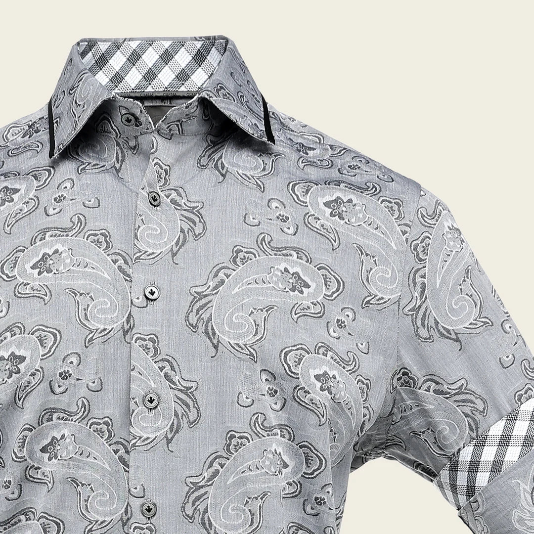 CM0S391 - Cuadra silver fashion western long sleeve cotton shirt for men