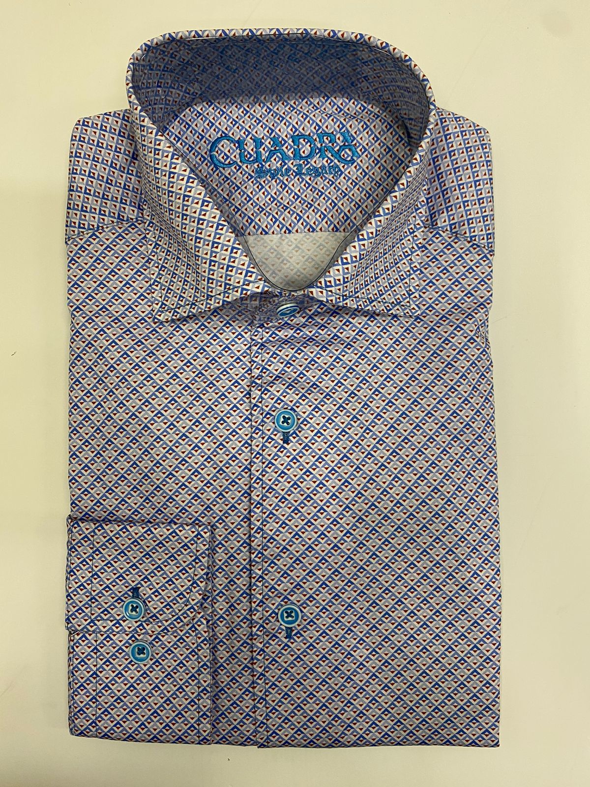 CM0W880 - Cuadra Blue Casual Fashion Cotton Shirt for Men