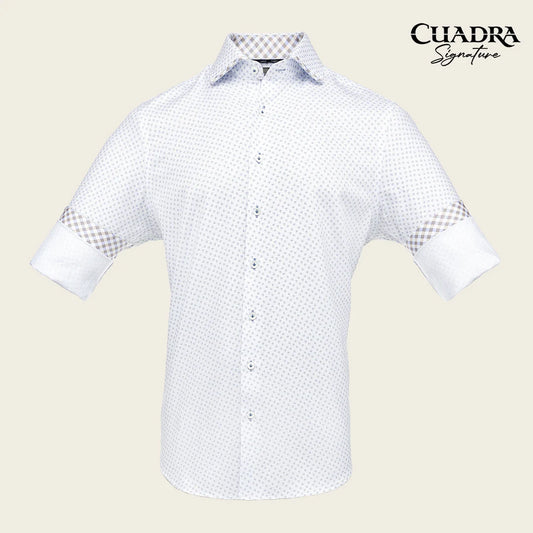 CM0WP27 - Cuadra white fashion western long sleeve cotton shirt for men