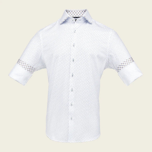 CM0WP27 - Cuadra white fashion western long sleeve cotton shirt for men
