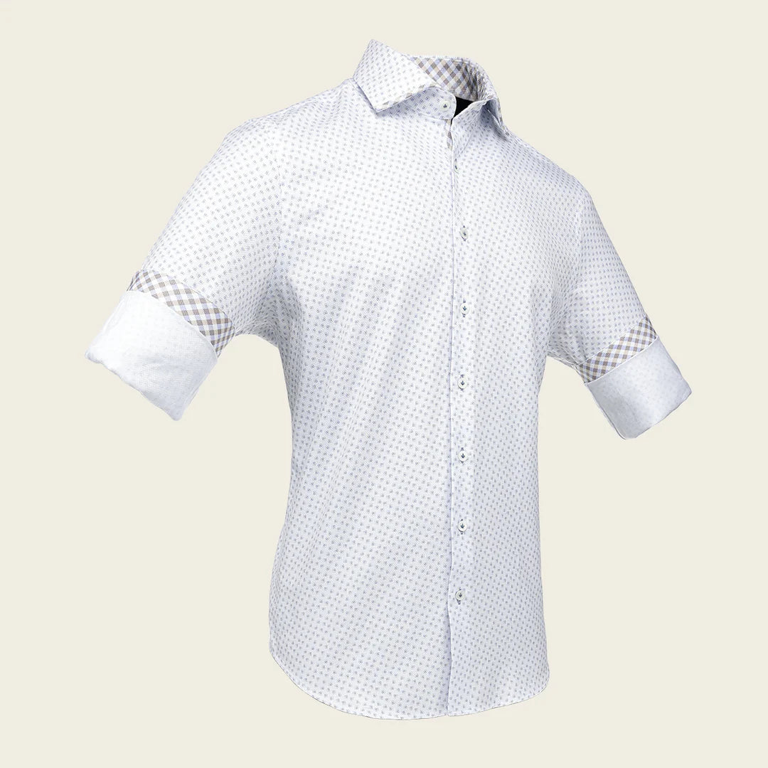 CM0WP27 - Cuadra white fashion western long sleeve cotton shirt for men