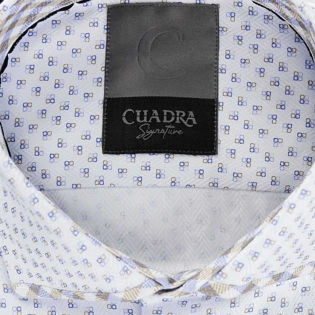 CM0WP27 - Cuadra white fashion western long sleeve cotton shirt for men