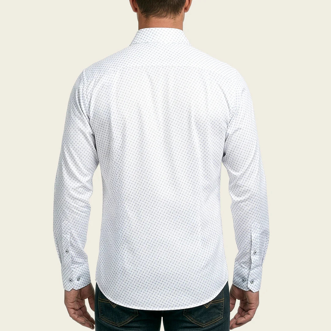 CM0WP27 - Cuadra white fashion western long sleeve cotton shirt for men