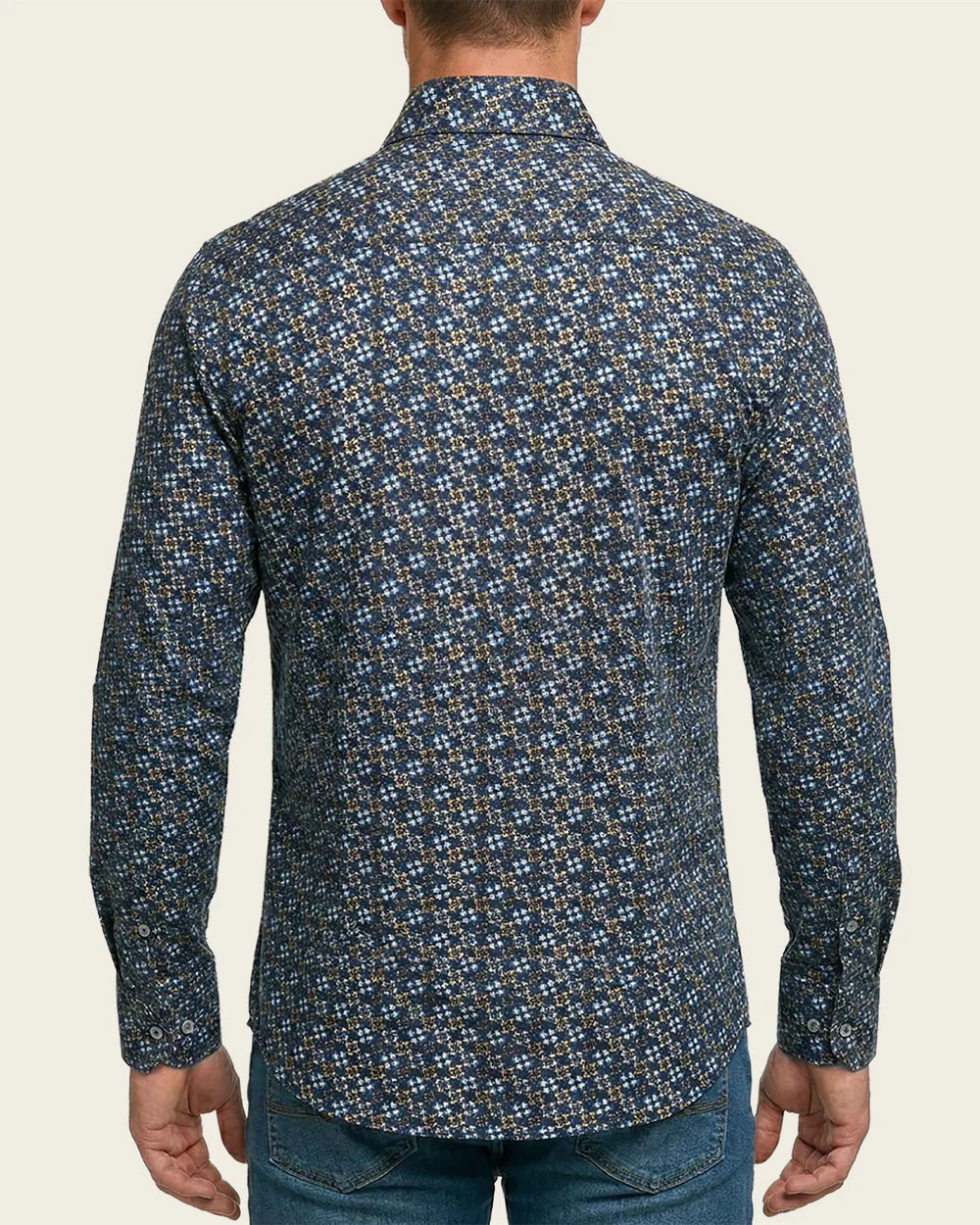 CM10314 - Cuadra navy abstract shirt for men