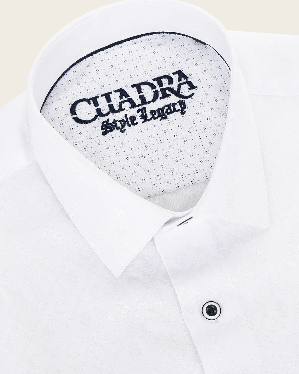 CM10813 - Cuadra white monogram jacquard long sleeve shirt for men