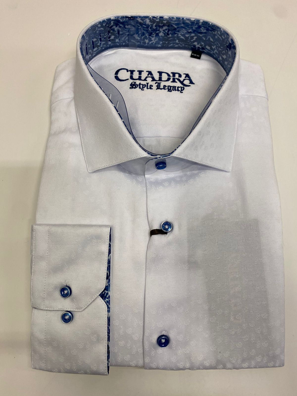 CM110231 - Cuadra white soft cotton abstract shirt for men