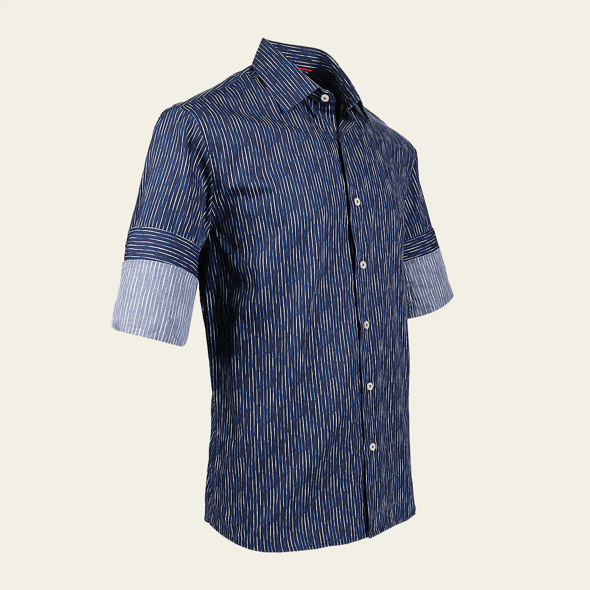CM11024 - Cuadra Navy Fashion Casual Soft Cotton Paisley Shirt for Men