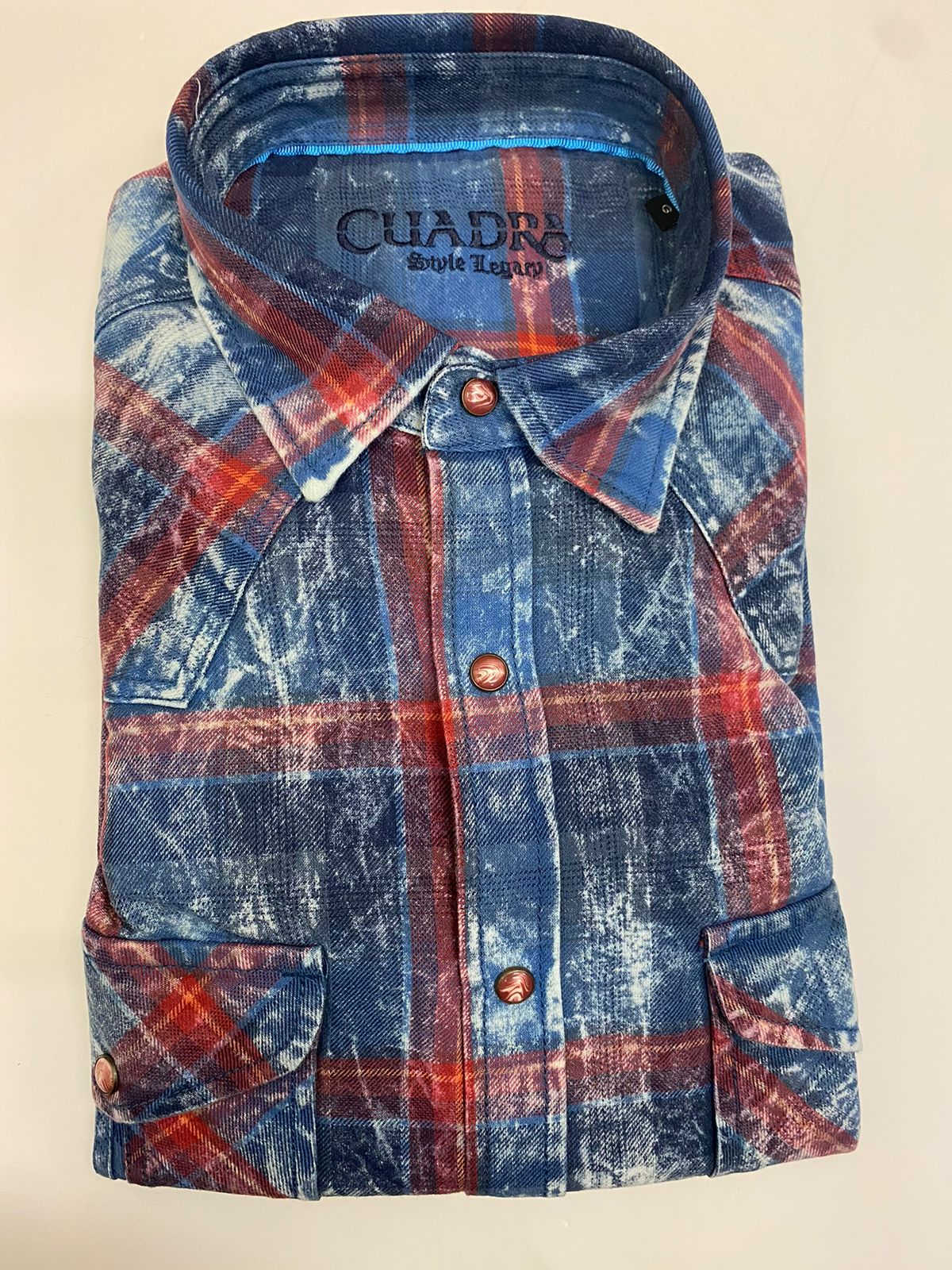 CMCU501 - Cuadra indigo soft cotton paisley shirt for men