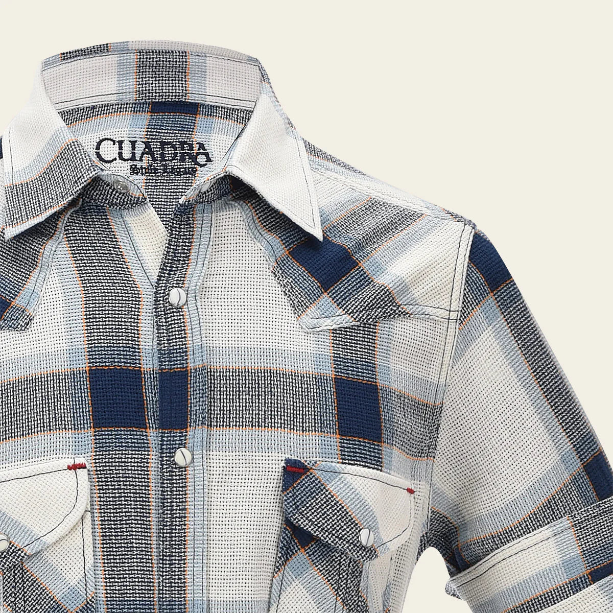 CMCW887 - Cuadra Navy Fashion Casual Soft Cotton Paisley Shirt for Men