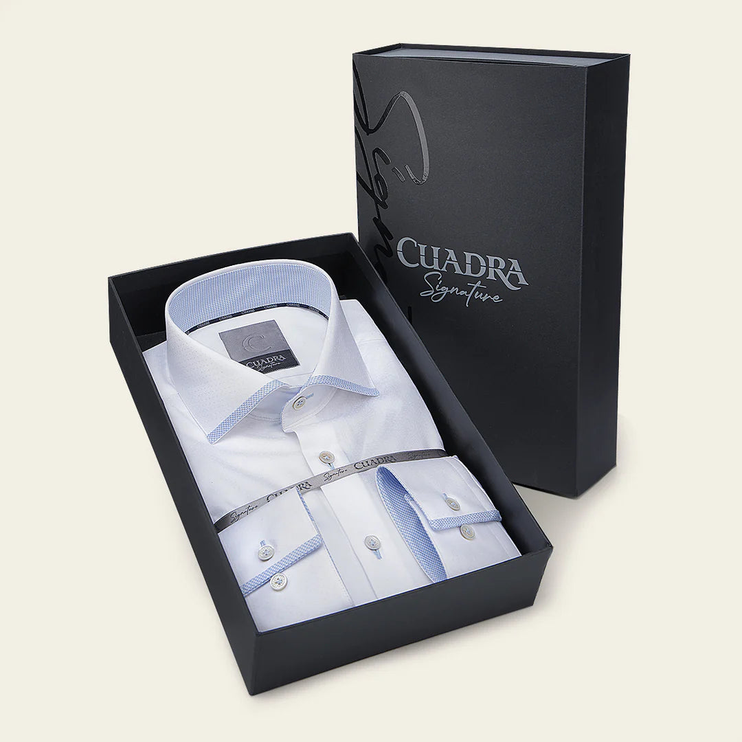 CMS0131 - Cuadra Signature white soft cotton shirt for men