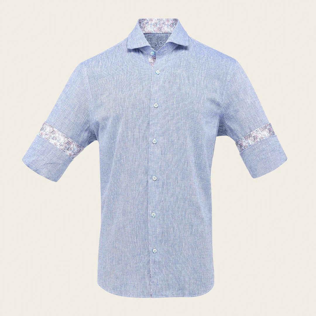 CMW017S - Cuadra blue fashion soft cotton blue shirt for men