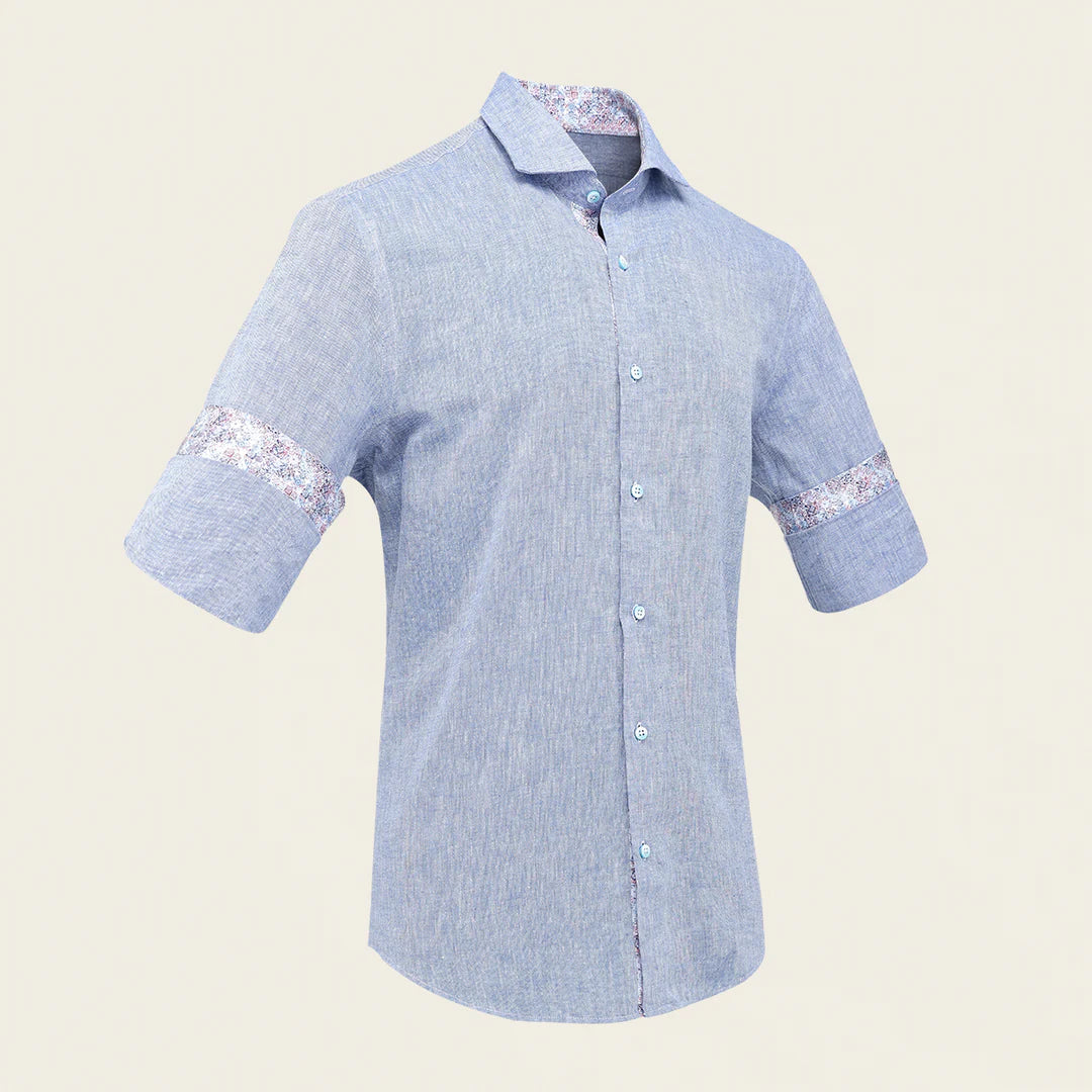 CMW017S - Cuadra blue fashion soft cotton blue shirt for men