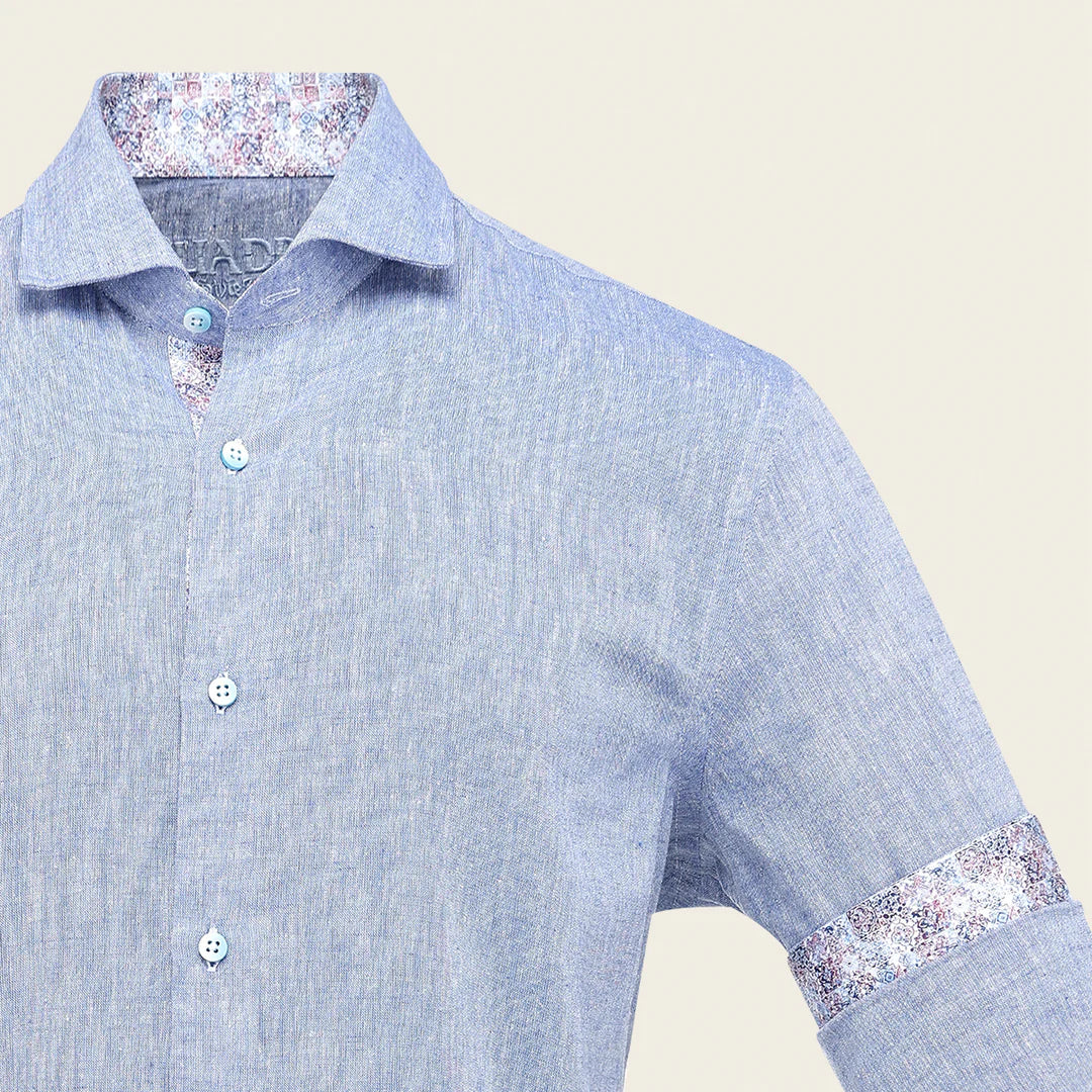 CMW017S - Cuadra blue fashion soft cotton blue shirt for men