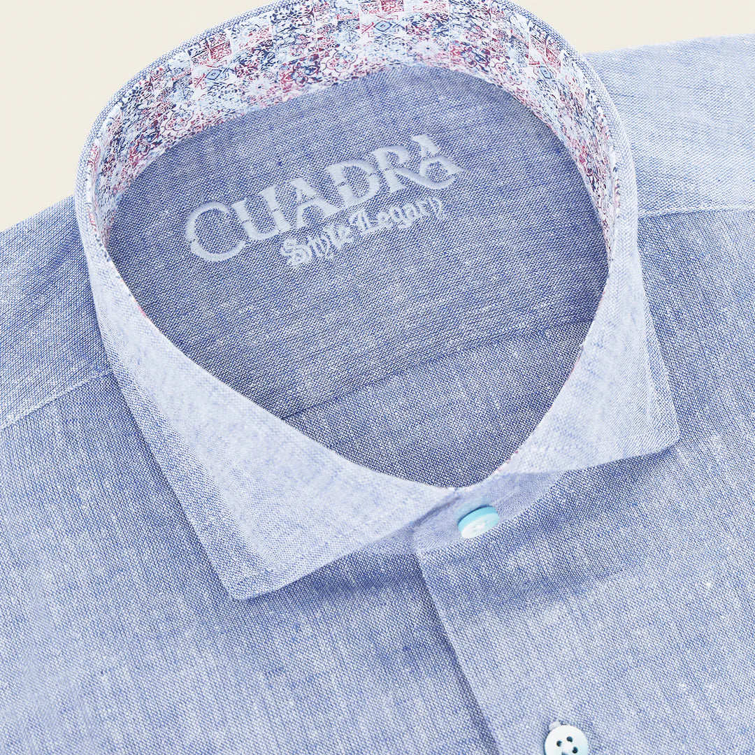 CMW017S - Cuadra blue fashion soft cotton blue shirt for men