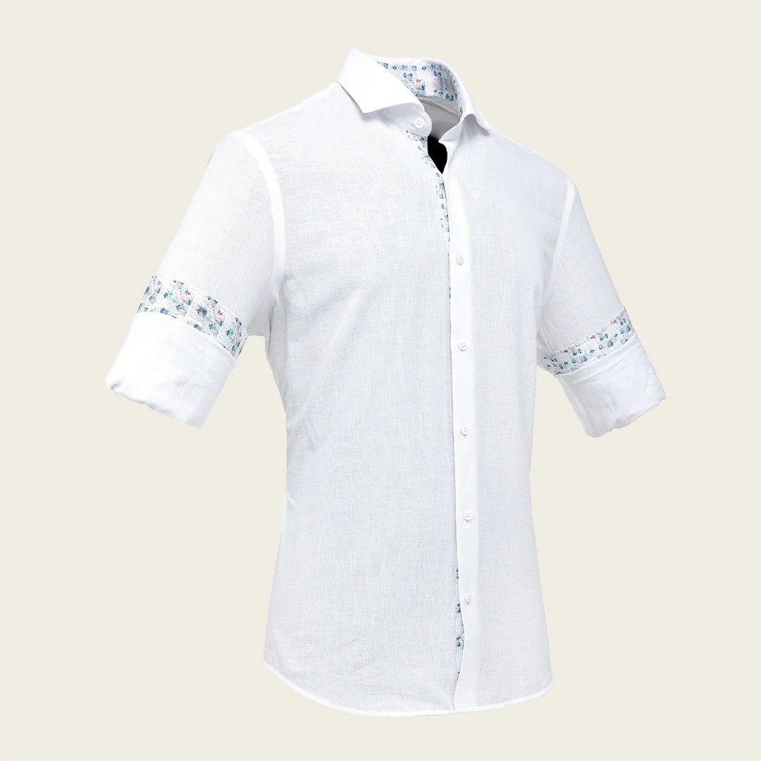 CMW017S - Cuadra white fashion soft cotton shirt for men