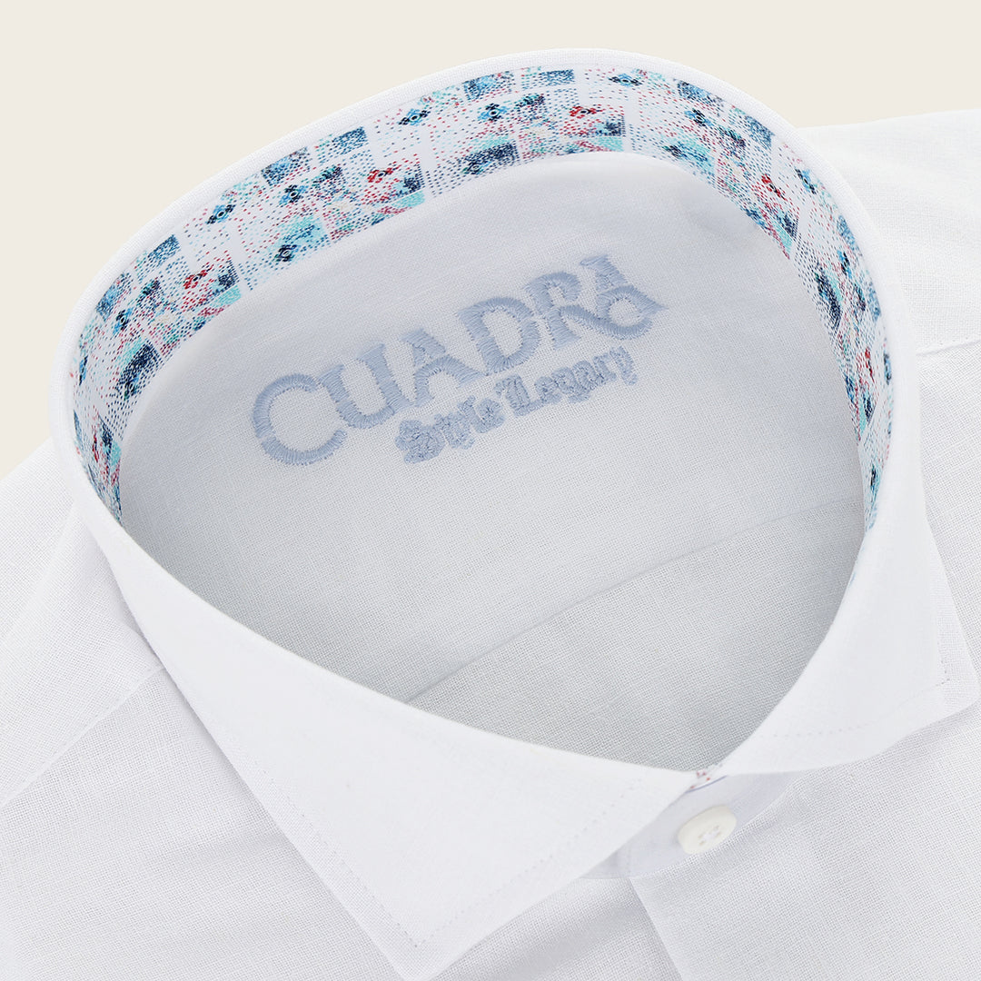 CMW017S - Cuadra white fashion soft cotton shirt for men