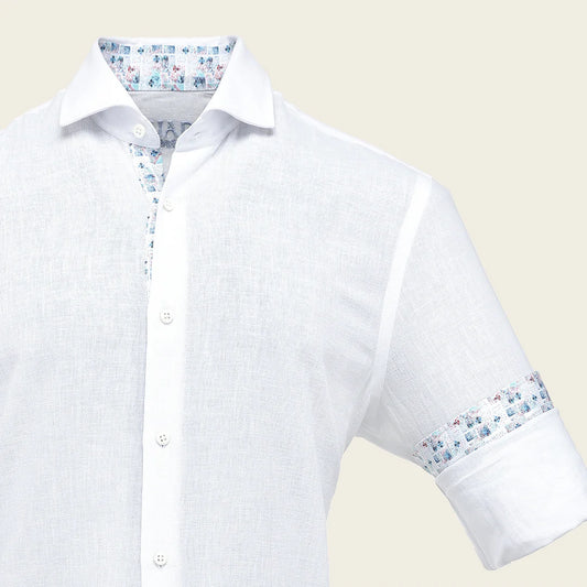 CMW017S - Cuadra white fashion soft cotton shirt for men
