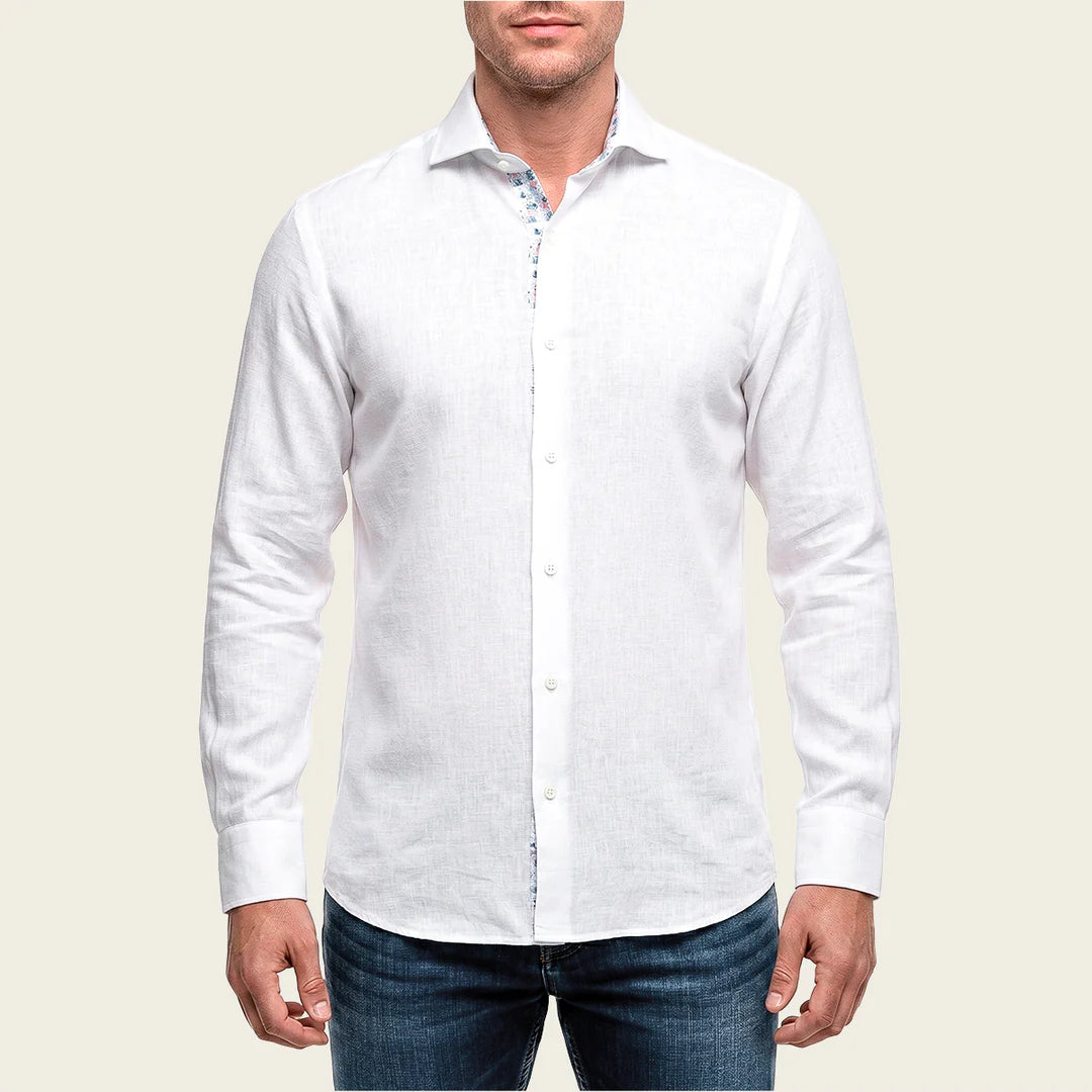 CMW017S - Cuadra white fashion soft cotton shirt for men