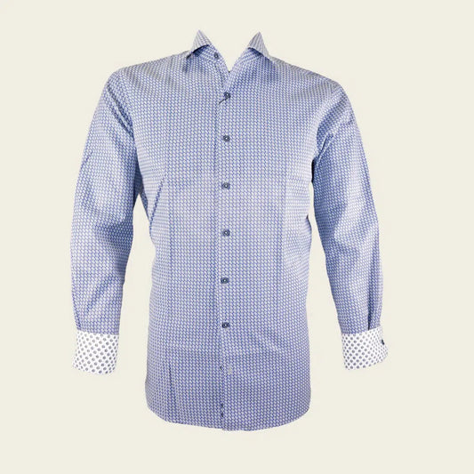 CMW710R - Cuadra blue casual fashion cotton shirt for men-Kuet.us