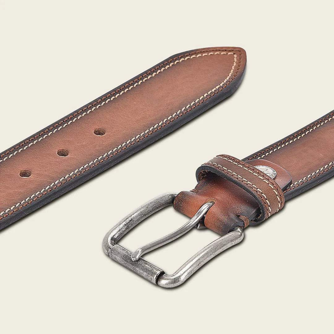 CS41051RS - Cuadra chocolate cowhide leather belt for men