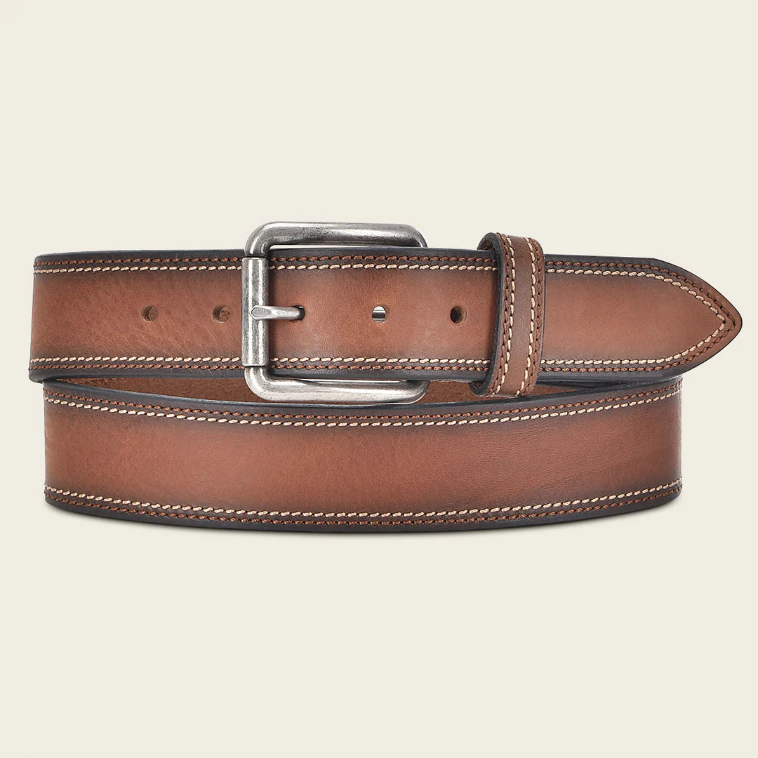 CS41051RS - Cuadra chocolate cowhide leather belt for men