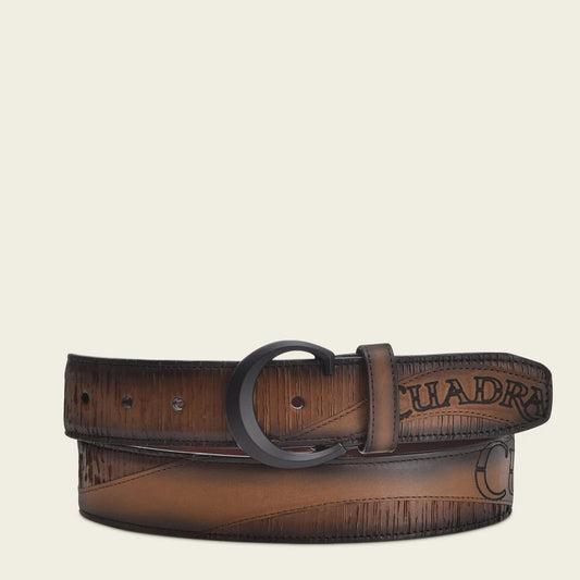 CS556RS - Cuadra honey casual western cowhide leather belt for men.