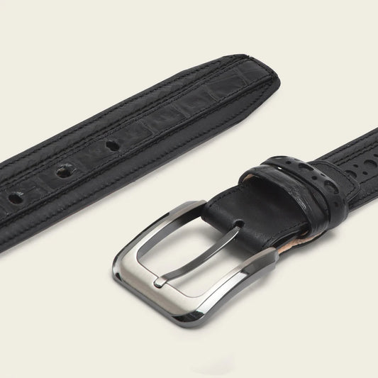 CS557FC - Cuadra black casual fashion caiman belt for men