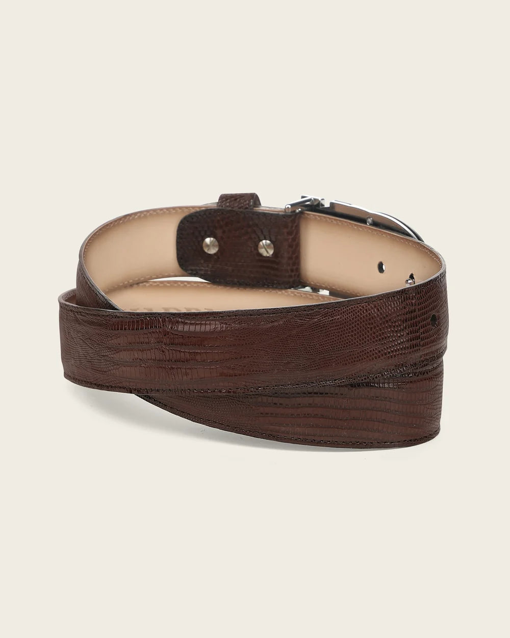 CS563LT - Cuadra Men's Brown Lizard Leather Belt with Two-Tone C Buckle-Cuadra / Kuet