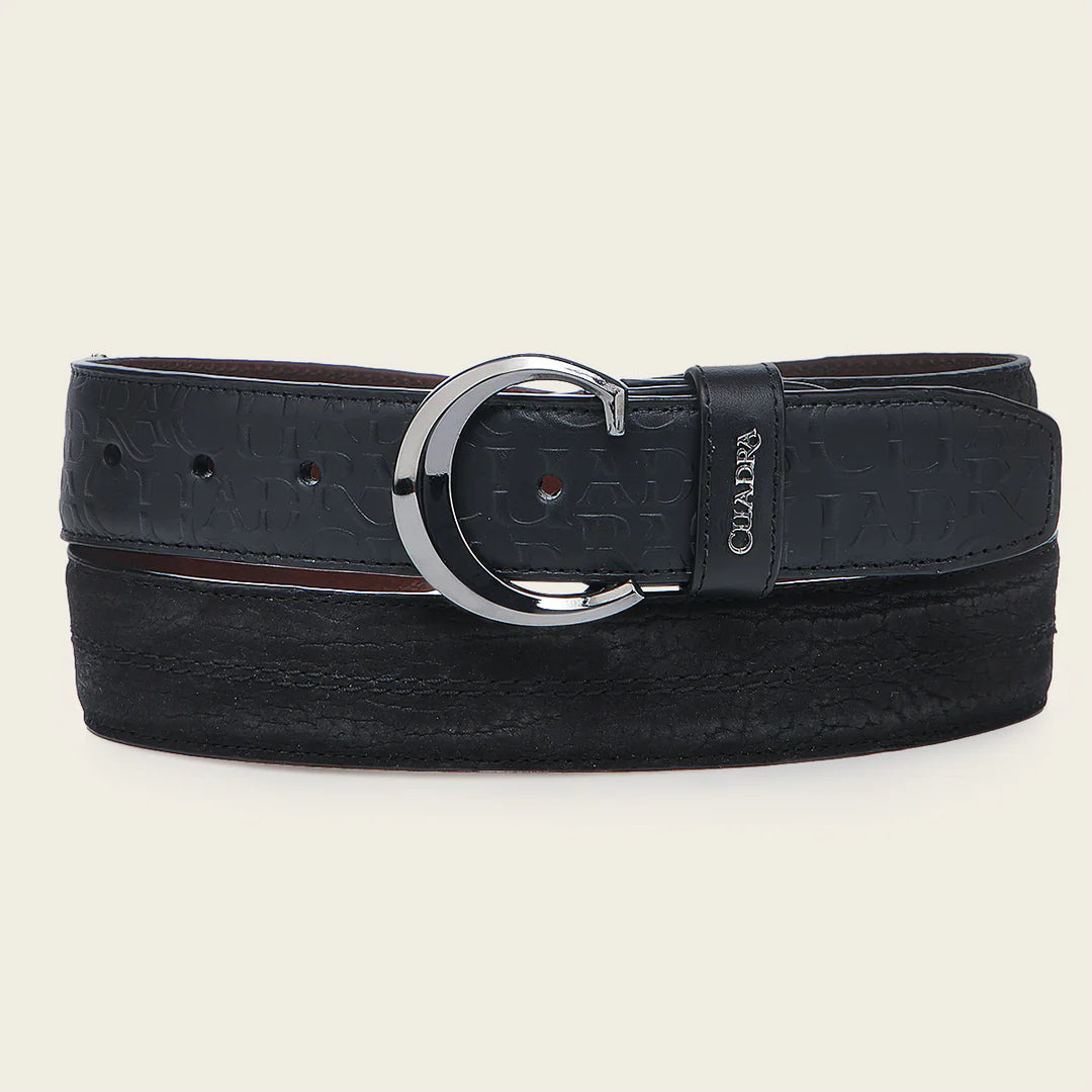 CS564TC - Cuadra black casual fashion bulls neck belt for men