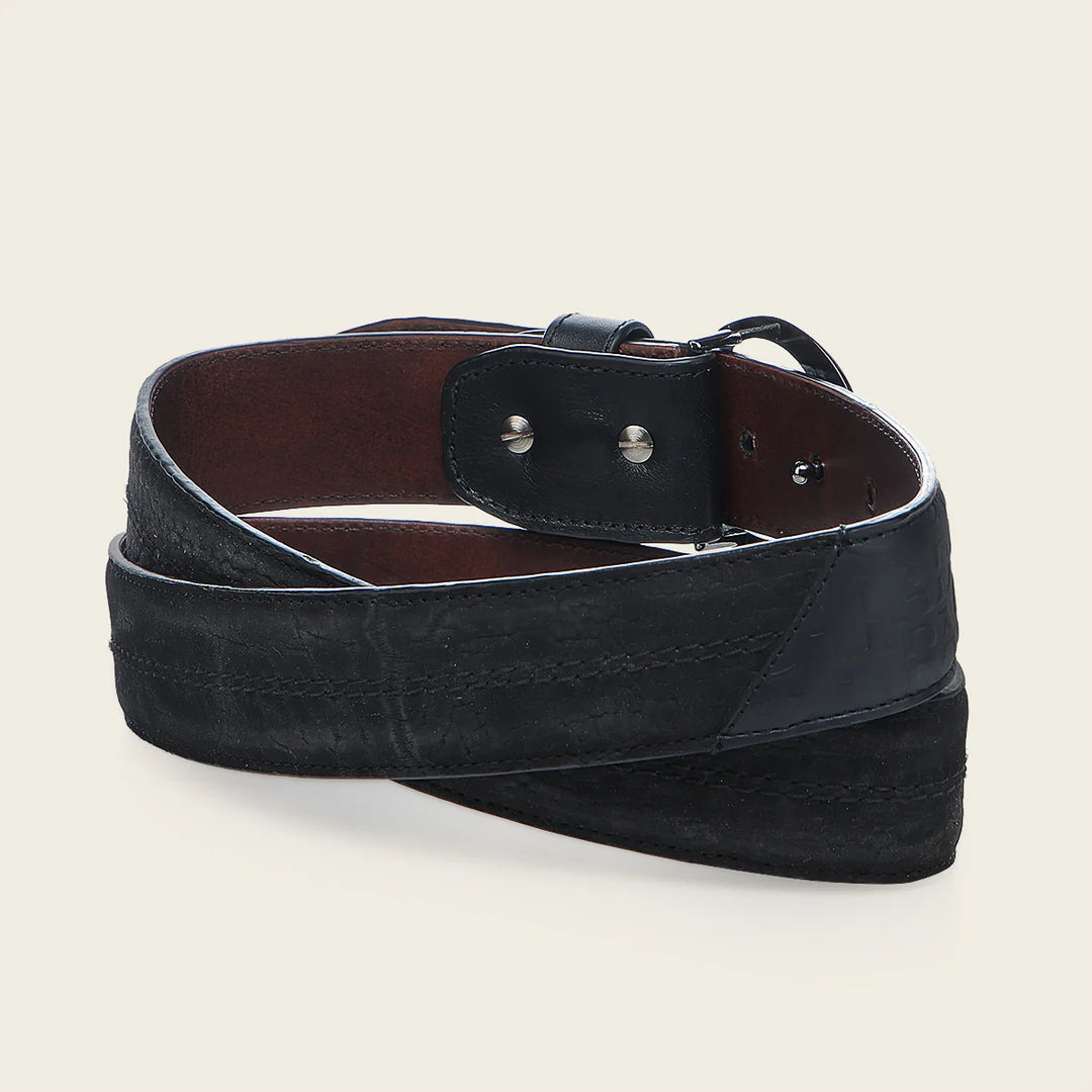 CS564TC - Cuadra black casual fashion bulls neck belt for men