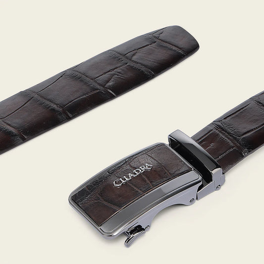 CS565AL - Cuadra chocolate casual fashion alligator belt for men