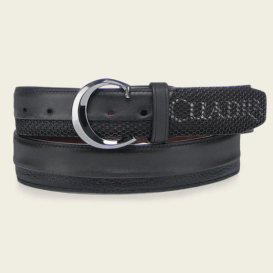 CS569RS - Cuadra black casual fashion cowhide leather belt for men