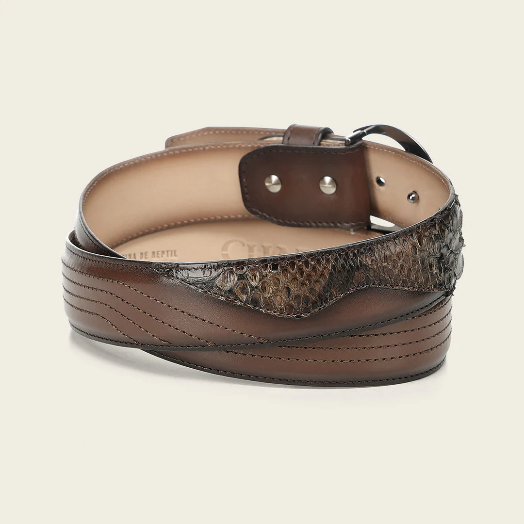 CS573PH - Cuadra Honey Casual Fashion Python Skin Belt for Men