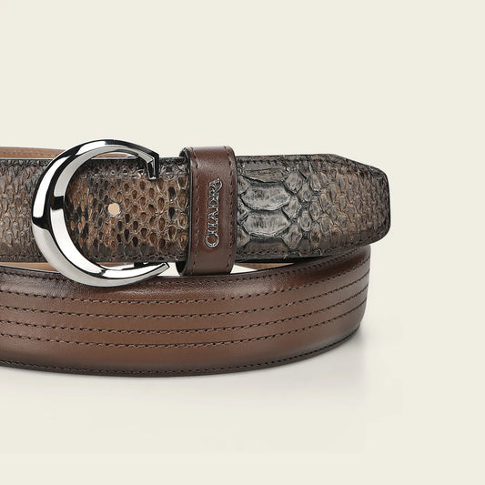 CS573PH - Cuadra Honey Casual Fashion Python Skin Belt for Men