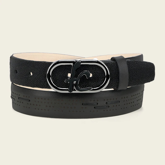 CS579MA- Franco Cuadra black western fashion Stingray belt for men