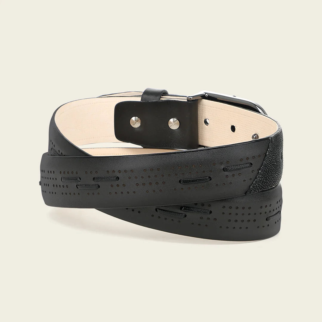 CS579MA - Franco Cuadra Black Western Fashion Stingray Belt for Men
