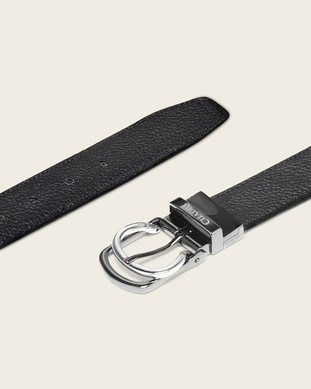CS583VE - Cuadra black and brown reversible deer leather belt for men