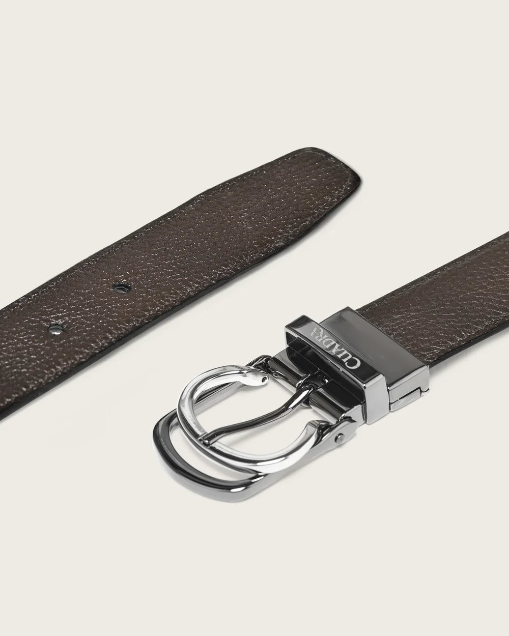 CS583VE - Cuadra black and brown reversible deer leather belt for men